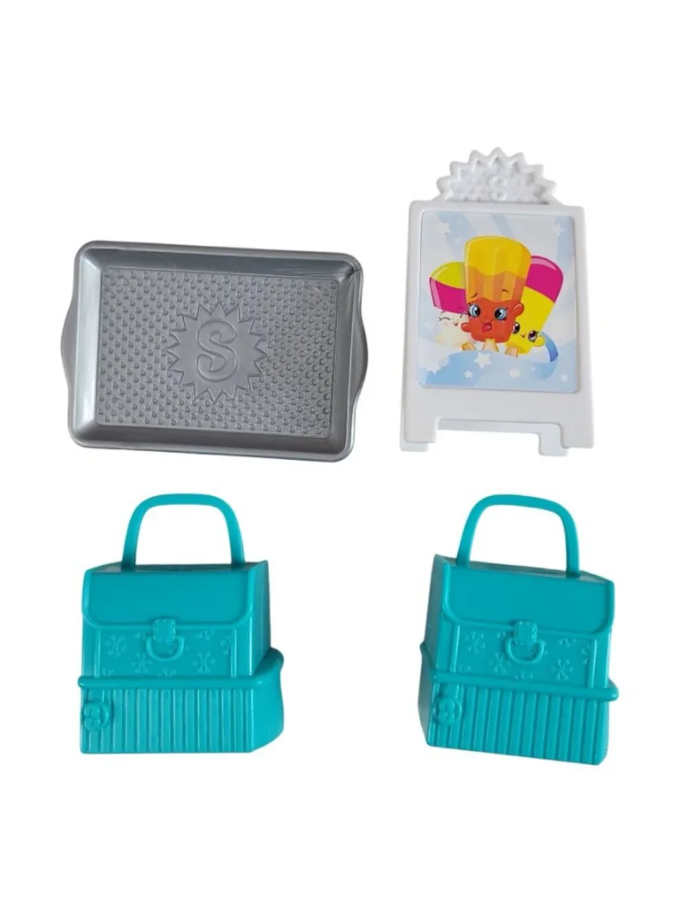 Shopkins Scoop Ice Cream Truck S3 Food Fair Tray 2 Cooler Bags Sign Retired 2015